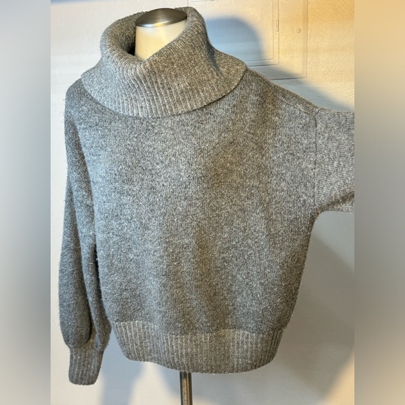 Small cowl neck oversized turtleneck warm gray express X negin mirsalehi sweater - Picture 9 of 10
